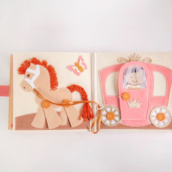Princess Dress Up Felt Quiet Book, Handmade Activity Book, Princess Toy, Toddler Busy Book, Felt Book