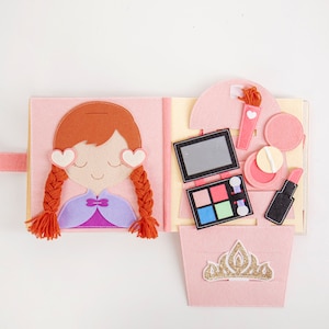 USA, Busy Book, Princess Dress Up, Felt busy book, Montessori busy book, gift for kids, Princess busy book, quiet book image 7