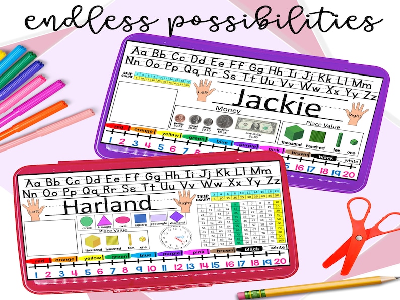 Name Plates for Pencil Boxes Fully Customizable for Individualization ...