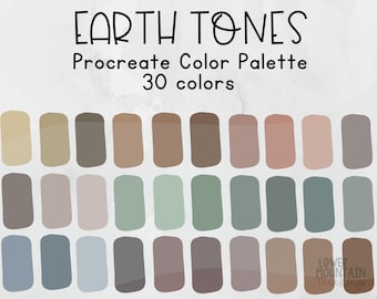 Procreate Color Palette | Color swatches | Earth Tones  | iPad lettering, illustration, procreate tool, digital art