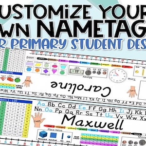 Student Desk Name Tags Fully Customizable Editable Design Your Own