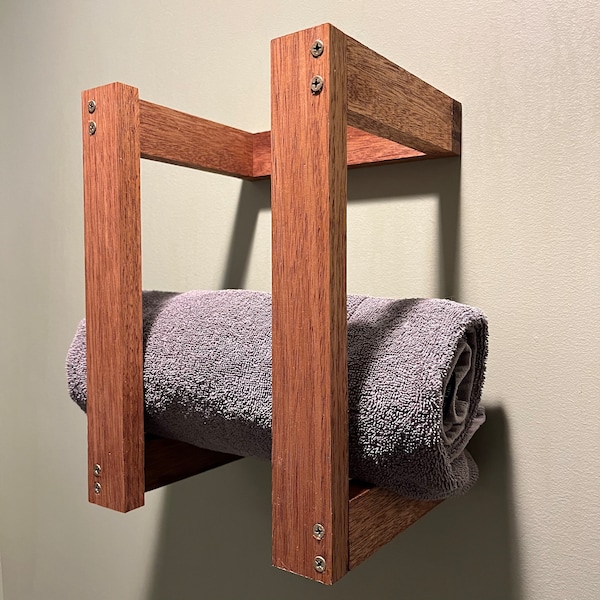 Wood Towel Rack Etsy