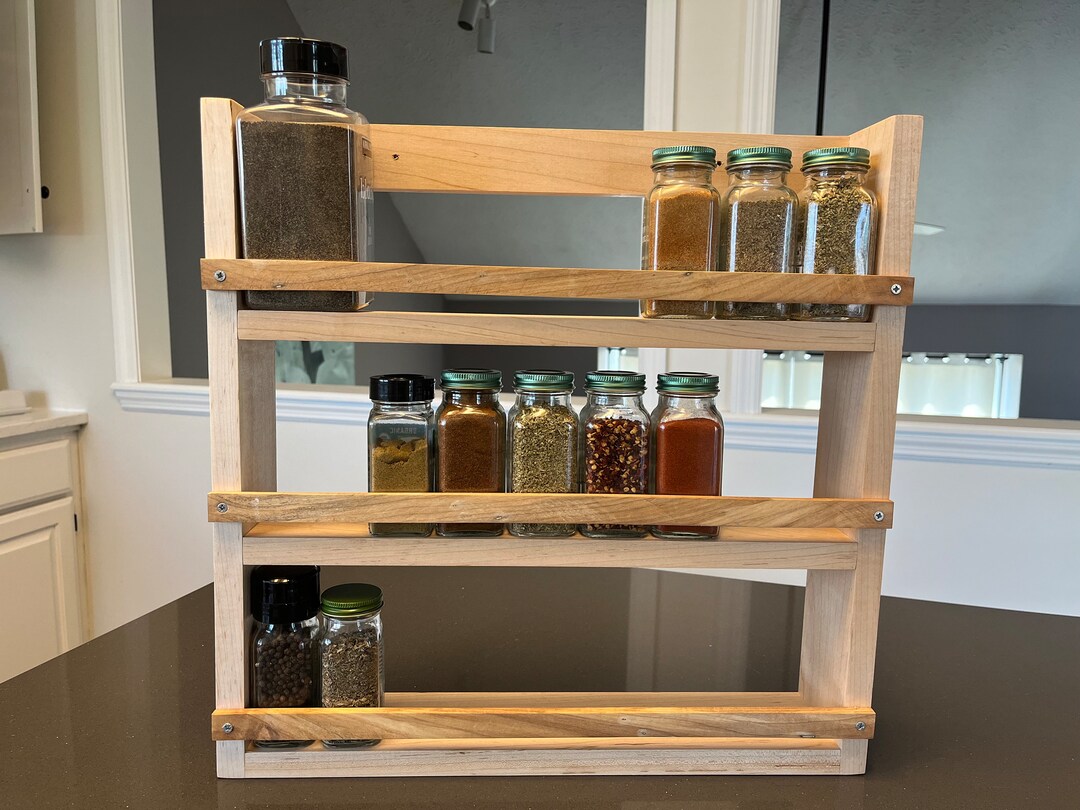 Personalized Real Wood Cut Spice Rack-shelf/ Personalized Spice ...