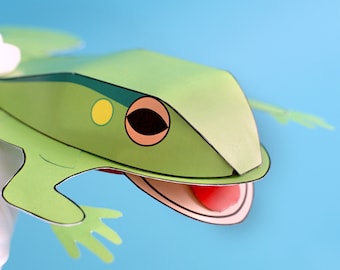 Modello di rana GRANDE + dissezione (pop-up 3D e vocabolario di anatomia)