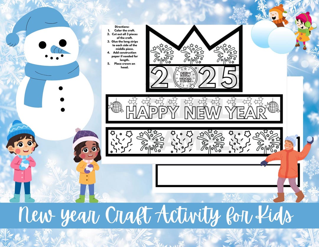 New Year 2025 Craft for Kids - Etsy