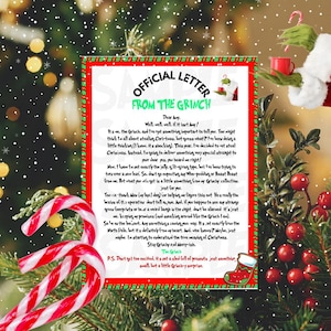Cartas navideñas del Grinch para niños