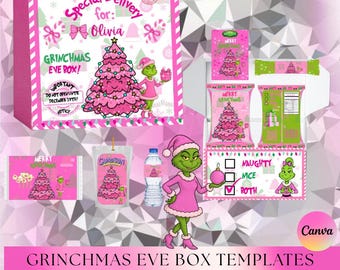 Grinchmas Girl Christmas Eve Box Templates