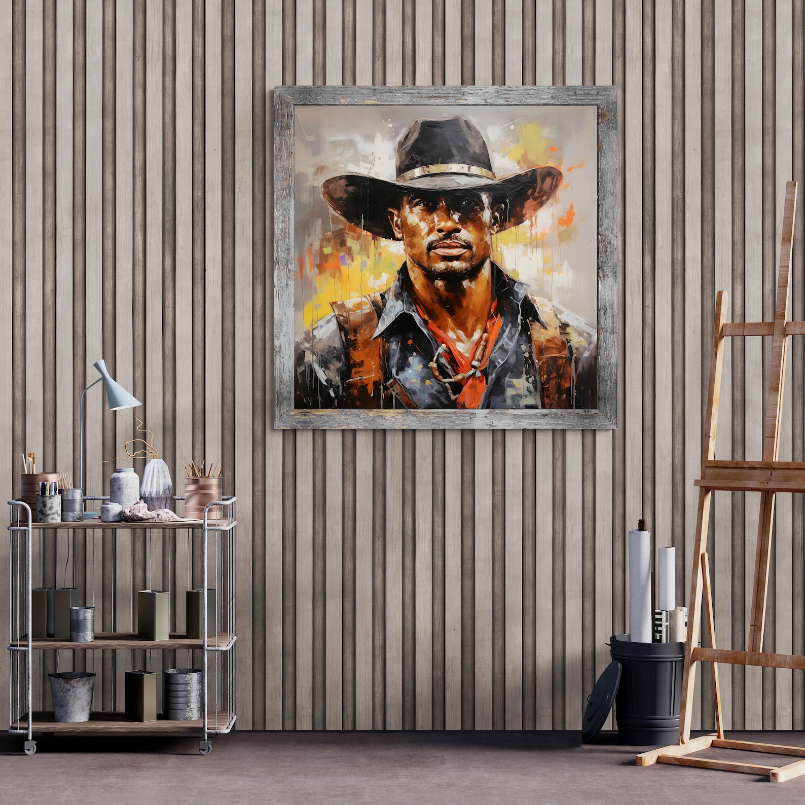 Black Cowboy Wall Art, Cowboy Digital Print, Black Cowboy, Western