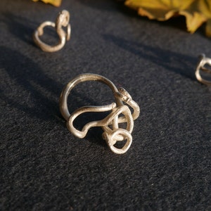 Ring vine vine solid silver 925 adjustable