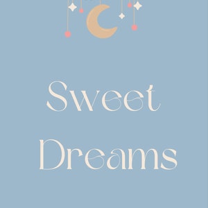 Sweet Dreams Print, Nursery Print, Digital Download