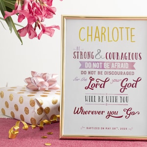 Christening Gift Girl, Personalized printable, Baby Girl Gift, Nursery Wall Decor, Nursery Wall Art, Baptism Gift, Baby Dedication