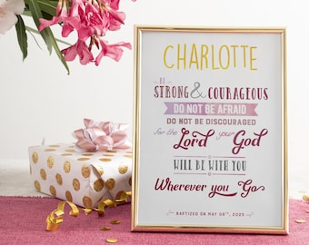 Christening Gift Girl, Personalized printable, Baby Girl Gift, Nursery Wall Decor, Nursery Wall Art, Baptism Gift, Baby Dedication