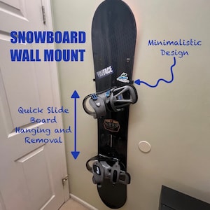 Floating Snowboard Holder Wall Mount Minimalist Simple Snowboard Rack Etsy