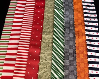 Fabric Quilt Binding SOLD by the YARD: HOLIDAY Colors - Swipe to see options.
