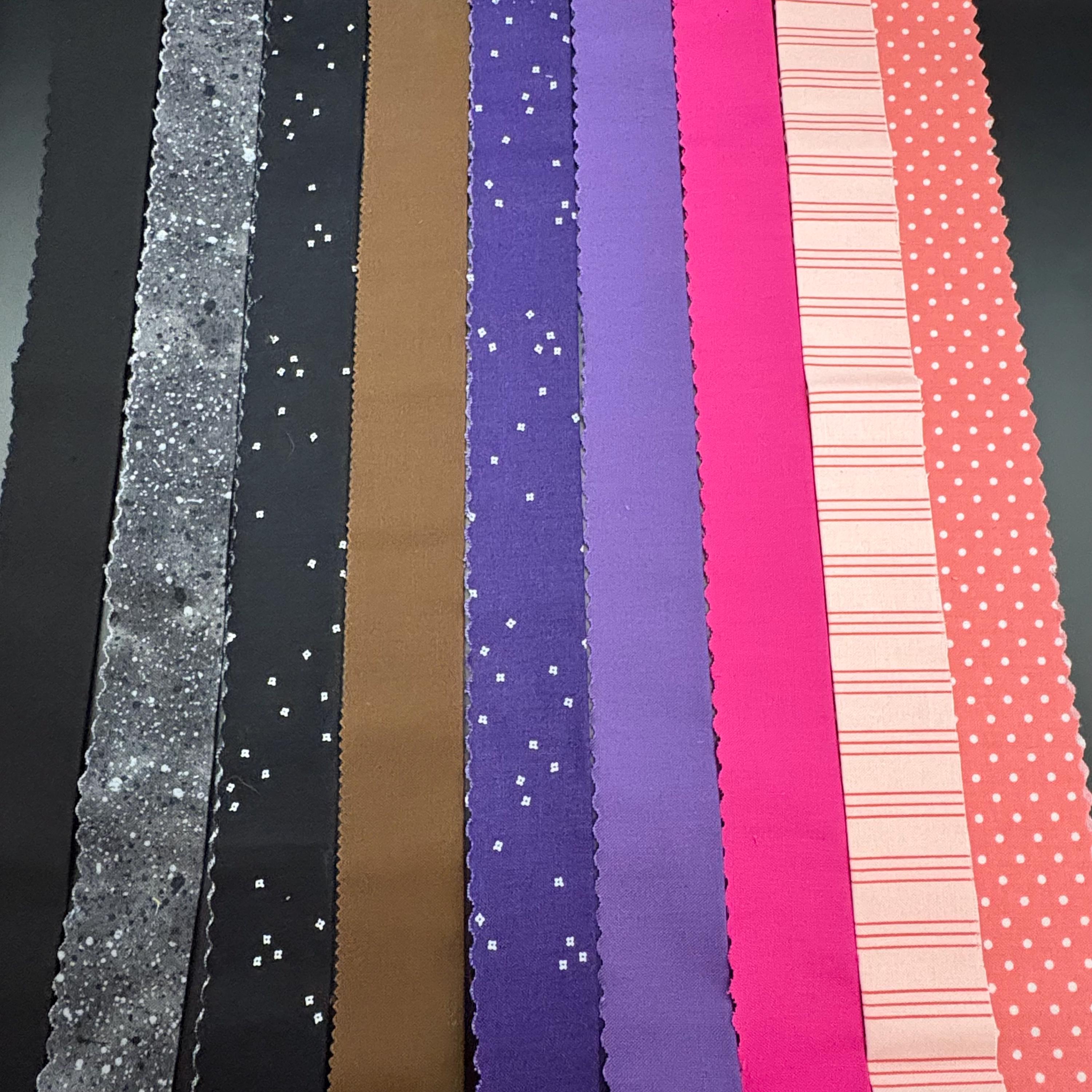 Fabric Quilt Binding SOLD by the YARD: Pink/Purple/Black colors - Swipe to see options.