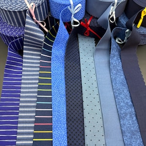 Fabric Quilt Binding SOLD by the YARD: BLUES - Swipe to see options