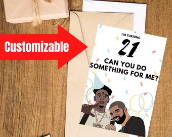 Invitación a la fiesta de cumpleaños número 21 21 Savage Drake Her Loss Invitación