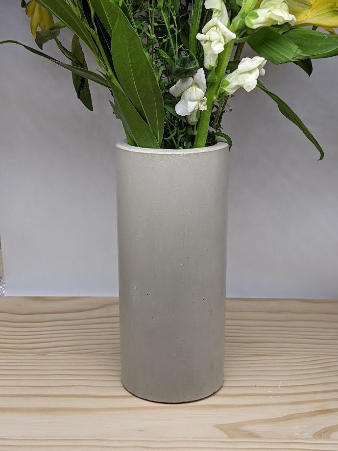 Concrete Flower Vase Etsy