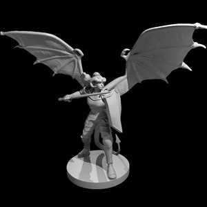 8K Female Tiefling Paladin | Role playing | DnD miniature | D&D | Tabletop RPGs | Dungeons and Dragons | Resin miniature | Pathfinder