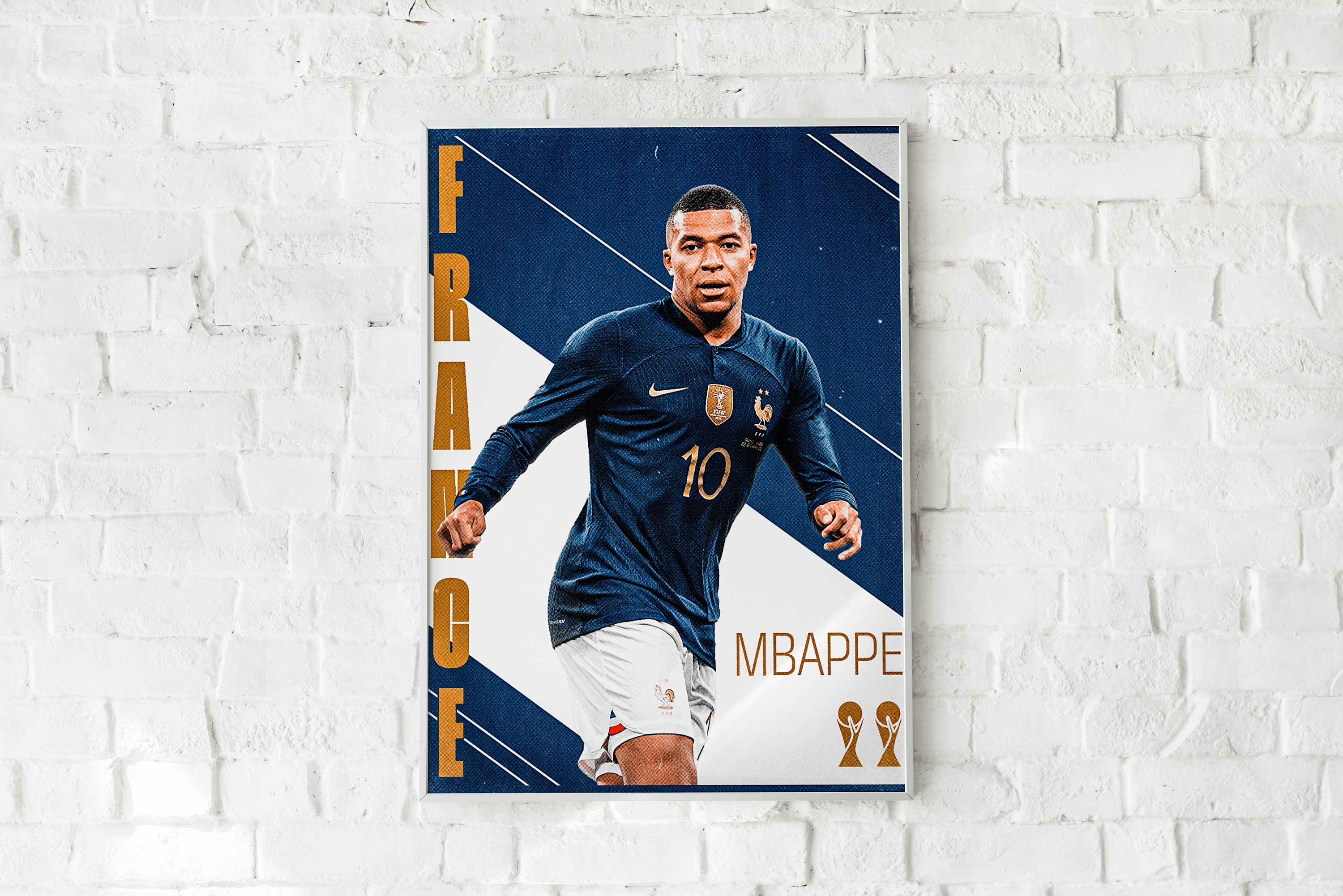 Kylian Mbappe France Poster 2023, Wall Art, Decor, Football, Soccer ...