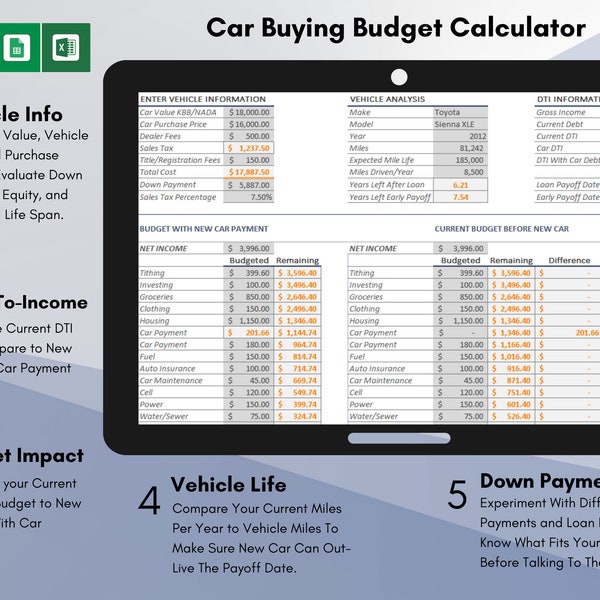 Excel Spreadsheet for Home Buying Etsy