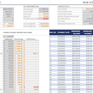 New Home Purchase Tool Excel Spreadsheet