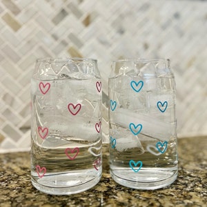 COLOR CHANGE VINYL: Glass Beer Can Cups w/bamboo lid & glass straw