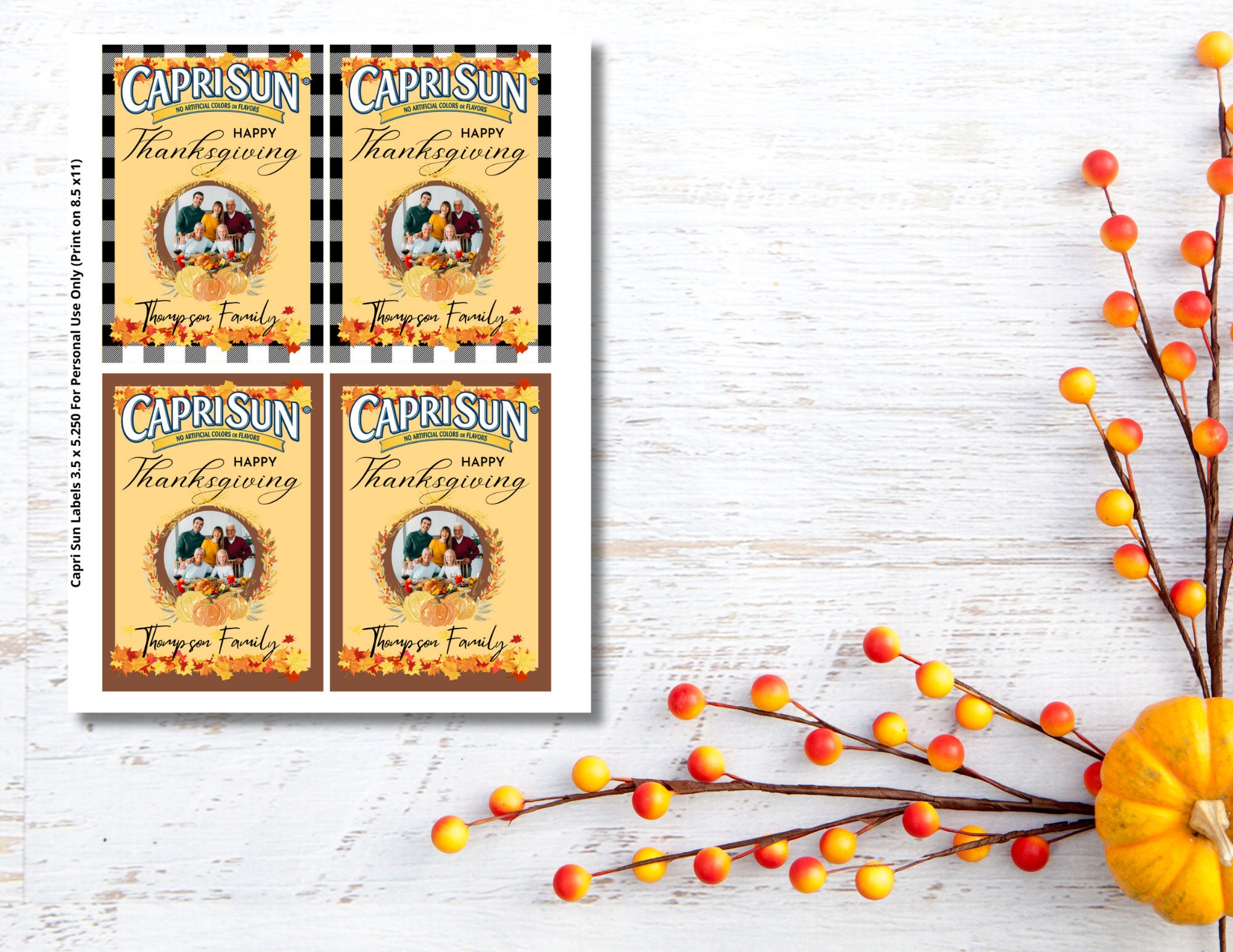 Thanksgiving Bundle Treat - Brown Thanksgiving Party Template Bundle ...