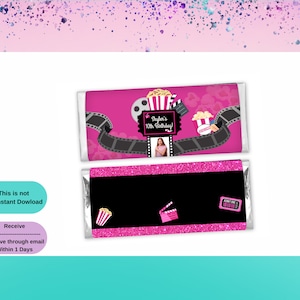 Movie Night Candy Bar - Movie Template - Movie Party Favors - Movie Party Decor - Movie Wrappers - Movie  Treat Party
