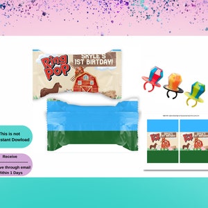 Farm Animals Ring Candy - Farm Template - Farm  Party Favors - Farm  Animals Party Decor - Animals Ring Candy