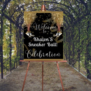 Sneaker Ball Welcome Sign - Sneaker Ball Birthday -Sneaker Ball Gold Party- Sneaker Ball Welcome Poster - Reception poste - Printable -