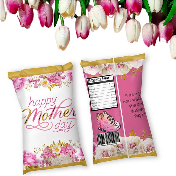 Mother's Day Chip Bag - Happy Mother's Day Template - Mom Party Favors - Mother's Day Party Decor - Mother's Day Chip Bag