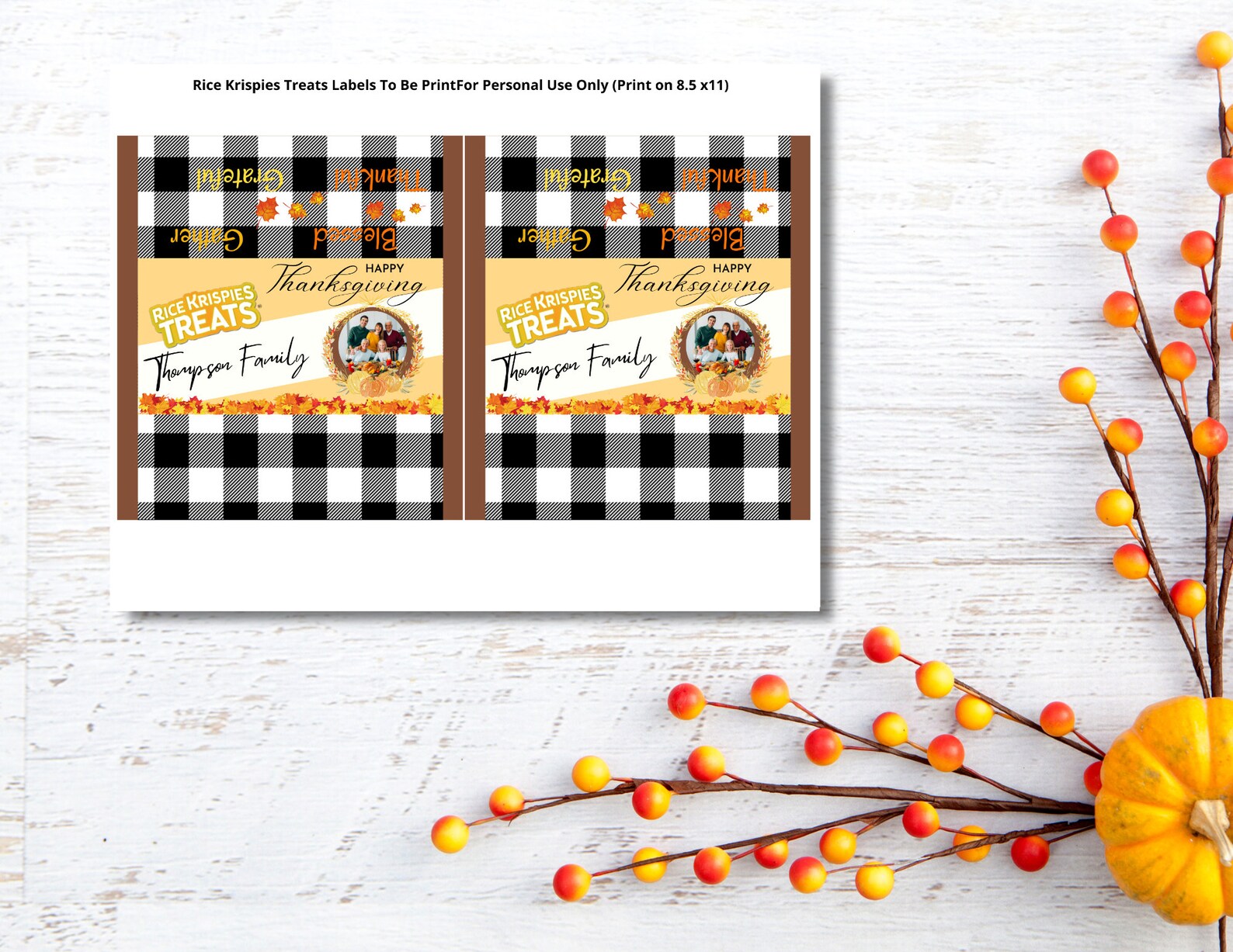 Thanksgiving Bundle Treat - Brown Thanksgiving Party Template Bundle ...