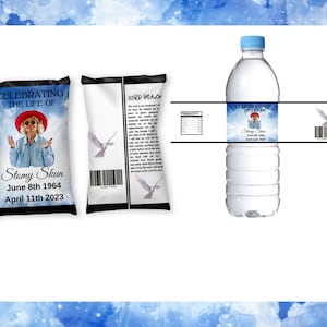 Funeral Bundle Treat Labels , Funeral Chip Bag, Water Bottle Labels ,In Loving Memory Memorial Favor, Funeral Water Labels ,