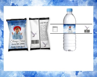 Funeral Bundle Treat Labels , Funeral Chip Bag, Water Bottle Labels ,In Loving Memory Memorial Favor, Funeral Water Labels ,