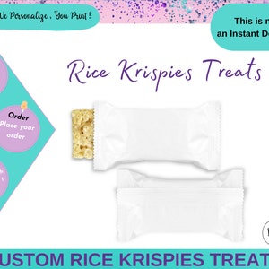 Custom Rice Crispy Treat  - Party Favors custom - Custom  Any Desing - Printable - Rice K Treat labels Any Desing - Custom Favors -