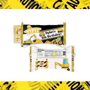 Construction Rice Cookies Treat | Construction Labels | Construction Birthday Party | Birthday Party Favors | Construction Treat Labels |