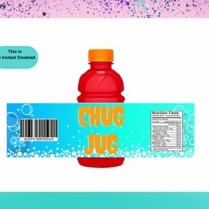 Gamer Chug Labels Printable Labels [INSTANT DOWNLOAD] -Gamer Gatorade Label - Video Game Birthday Party Supplies -Gaming Labels Party