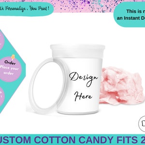 Custom Cotton Candy 2oz - Party Favors custom - Custom  Any Desing -  Any Desing -Cotton Candy wrappers -Custom Birthday kids