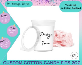 Custom Cotton Candy 2oz - Party Favors custom - Custom  Any Desing -  Any Desing -Cotton Candy wrappers -Custom Birthday kids
