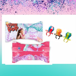 Mermaid Ring Candy Labels-Mermaid Treat Labels -Mermaid Wrappers-Mermaid Birthday-Mermaid  Party Labels - Mermaid  Favors-Mermaid Ring Candy