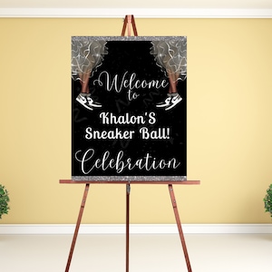 Sneaker Ball Welcome Sign - Sneaker Birthday -Sneaker Ball Silver Party- Sneaker Ball Welcome - Reception poste -Sneaker Ball Decorations