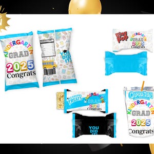 Kinder Graduate Bundle Treat / Sacchetto di patatine per laurea / Festa di laurea per bambini / Bomboniere / Bomboniere per laurea Kinder / Etichette per anelli per laurea 2025