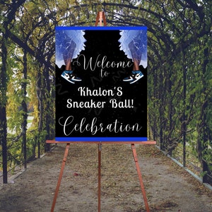 Sneaker Ball Welcome Sign - Sneaker Ball Birthday -Sneaker Ball Blue Party- Sneaker Ball Welcome Poster - Reception poste - Printable -