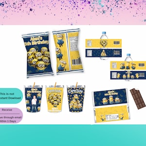 Minion Bundle Treat | Minion Chip Bag | Menion Birthday Party | Birthday Party Favors | Menion Party Favors | Menion Wrappers