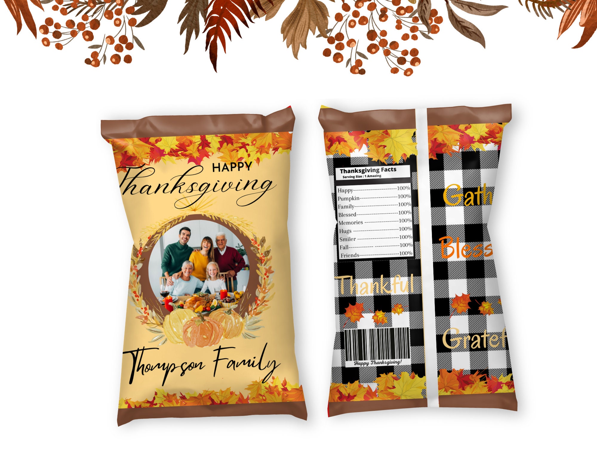 Thanksgiving Bundle Treat - Brown Thanksgiving Party Template Bundle ...