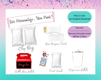 Custom Bundle Treat Label, Party Favors custom , Custom Any Desing ,Printable,Water labels Any Desing , Custom Favors Party ,Printable