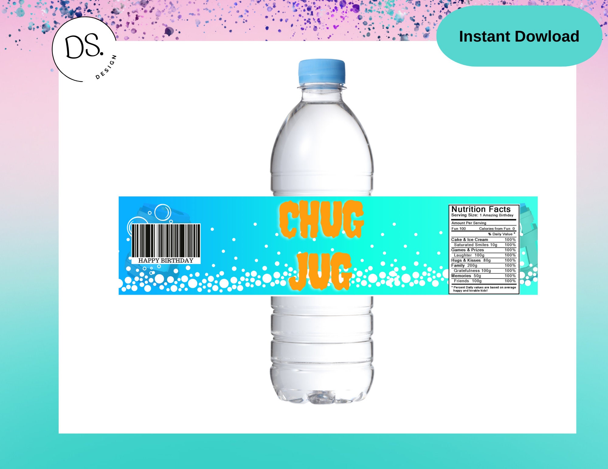 Gamer Chug Labels Printable Labels [INSTANT DOWNLOAD] -gamer Water 16oz ...
