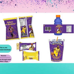 Lakers Bundle Treat | Basketball Party  | Basketball Birthday Party | James  Party Favors | Basketball Party Favors | Lebron Birthday