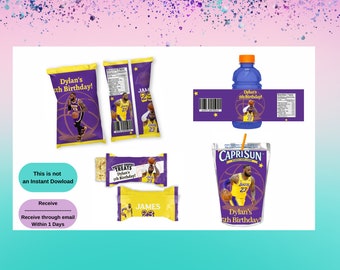 Lakers Bundle Treat | Basketball Party  | Basketball Birthday Party | James  Party Favors | Basketball Party Favors | Lebron Birthday